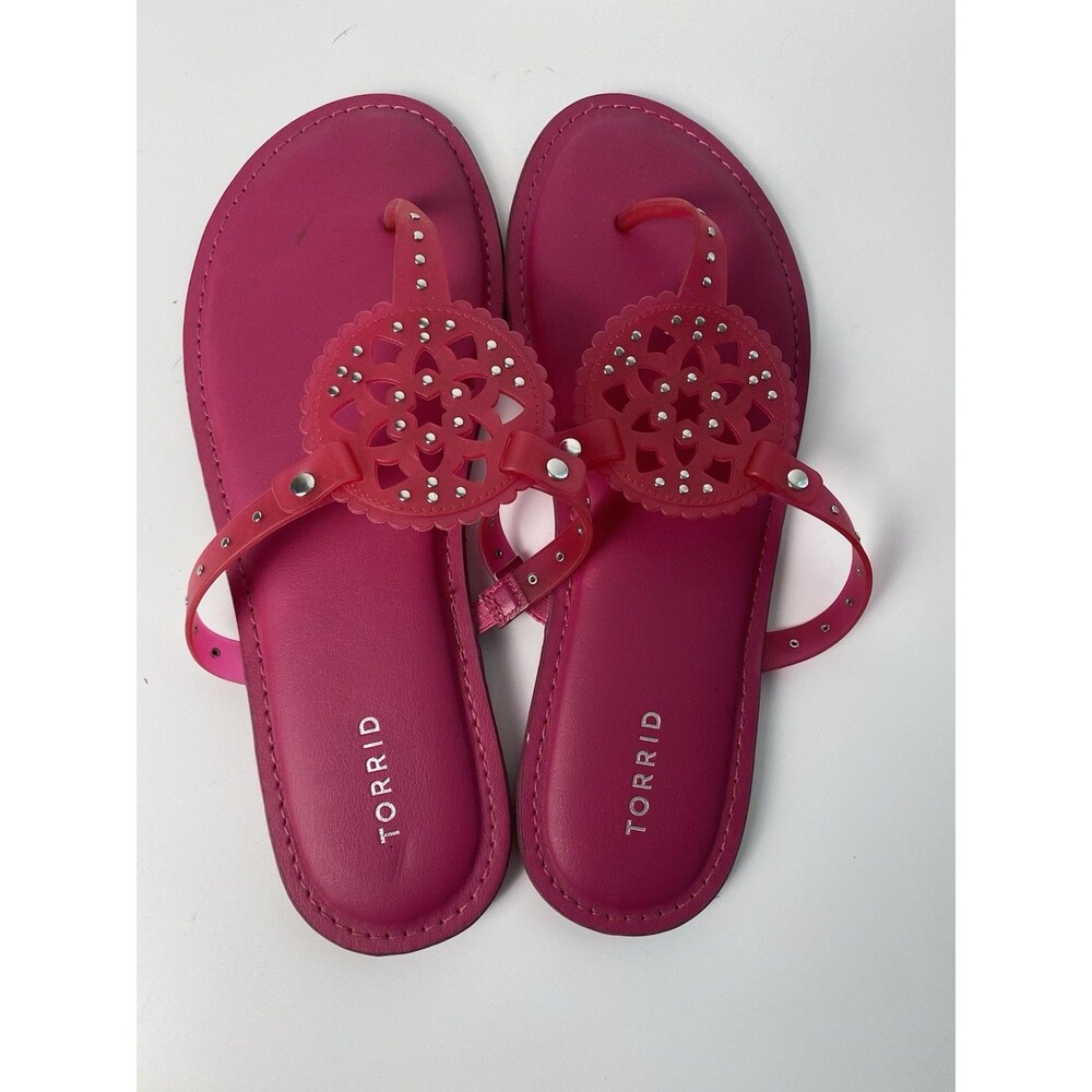 Torrid Pink Medallion Thong Flip Flops 10 WW Extra Wide - Picture 4 of 5